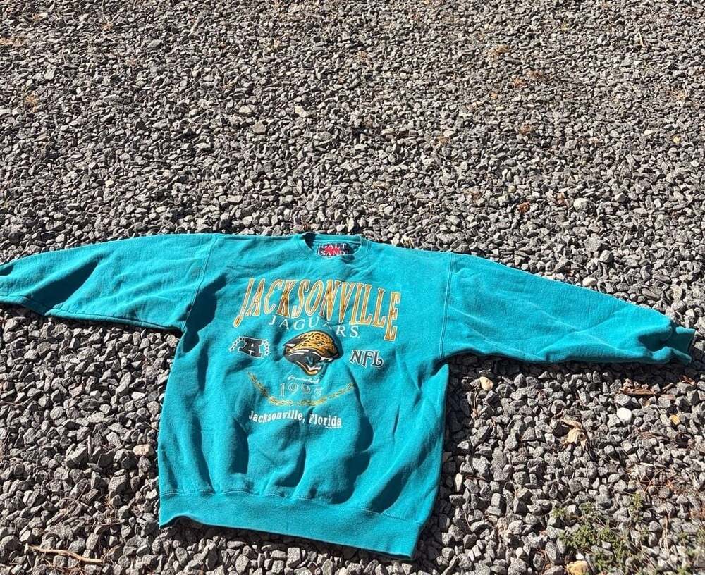 Galt Sand Jacksonville Jaguars Sweatshirt Size L Turquoise NFL 1995